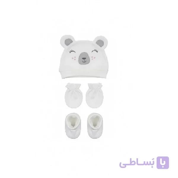 ست کلاه نوزادی سه تیکه طرح دخترانه