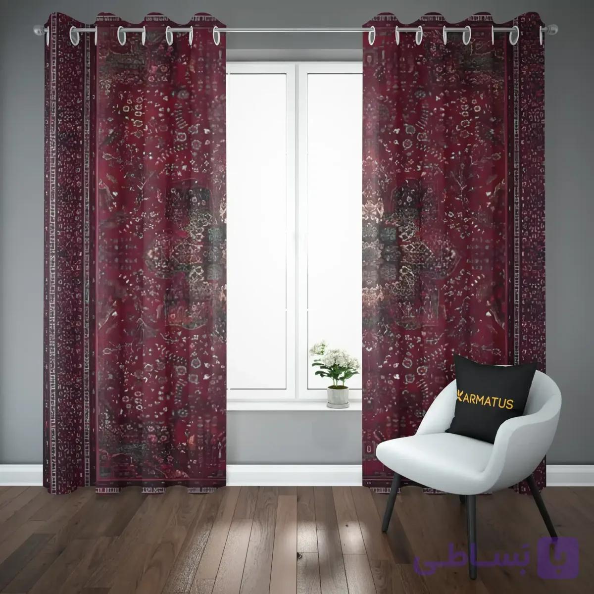 پرده پانچ طرح فرش ایرانی Iranian carpet کد 10