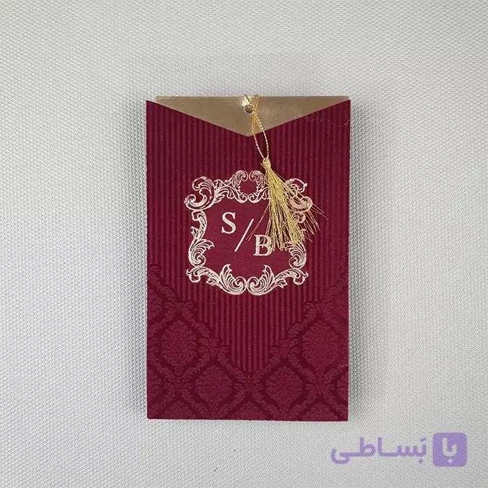 کارت عروسی جیر کلاسیک سورمه ای کد 6350 — تصویر 1
