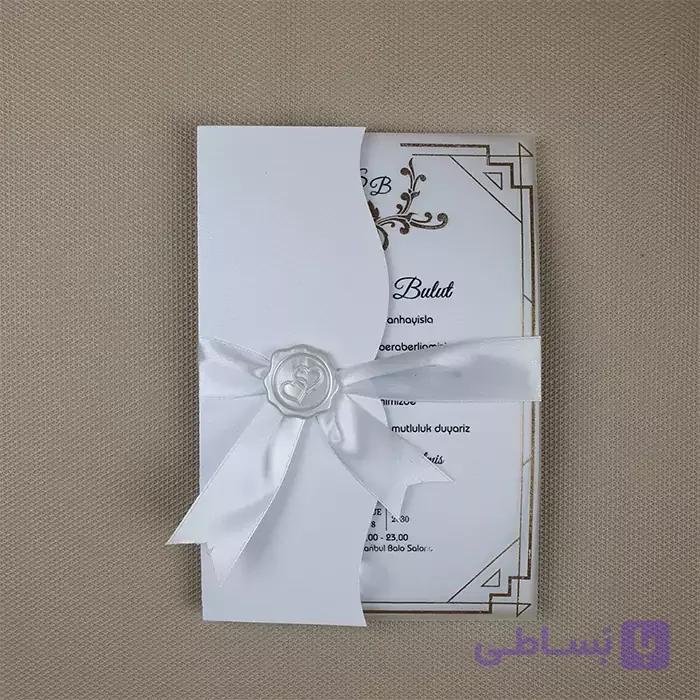 کارت عروسی طلقی مینیمال سبز کد 6375 — تصویر 1