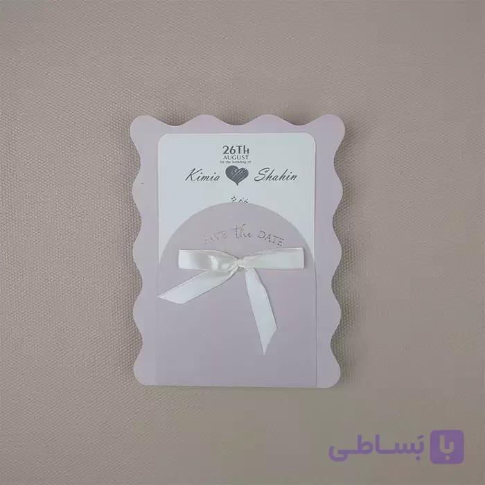 کارت عروسی کلاسیک موج دار یاسی کد 5358 — تصویر 1