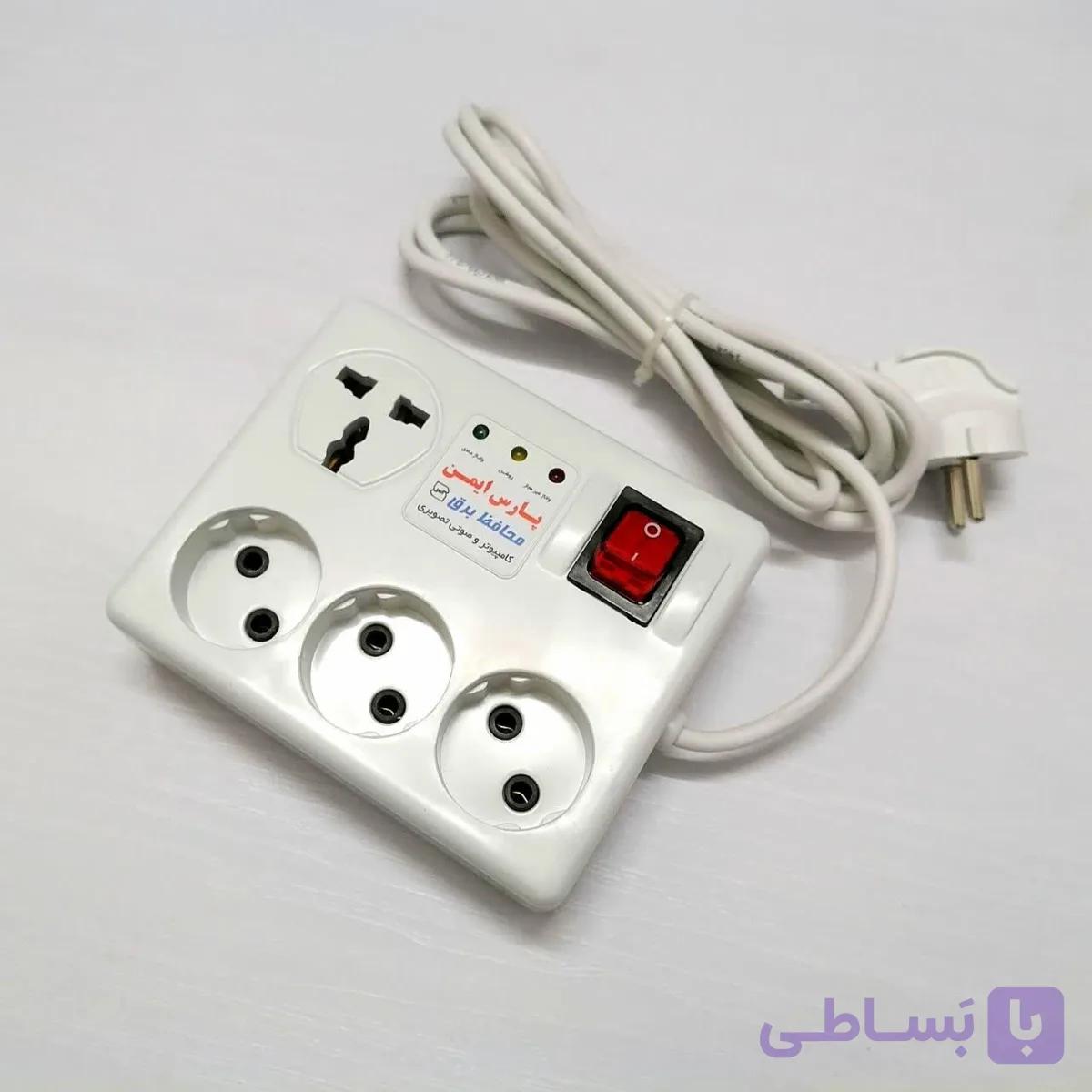 محافظ برق كامپيوتر و صوتی تصویری 4 خانه پارس ایمن – سيم 3 متری