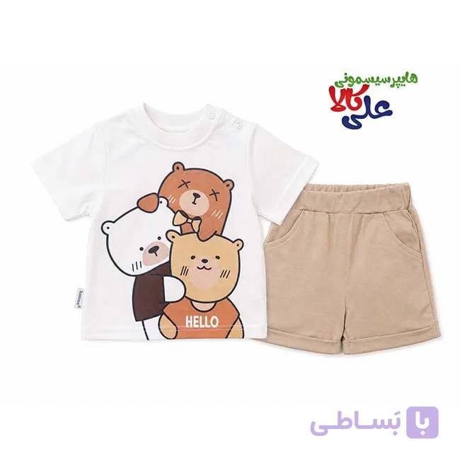 تیشرت و شلوارک سفید 3 خرس امیران