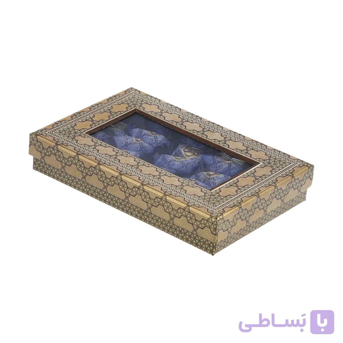 گز لقمه پسته 42 درصد ویژه جعبه زیگزال طرح خاتم — تصویر 1