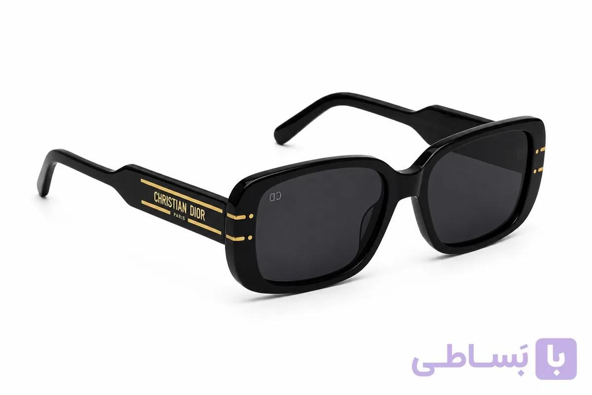عینک آفتابی زنانه کریستین دیور (Christian Dior) مدل S12F اسیتیت (مشکی)