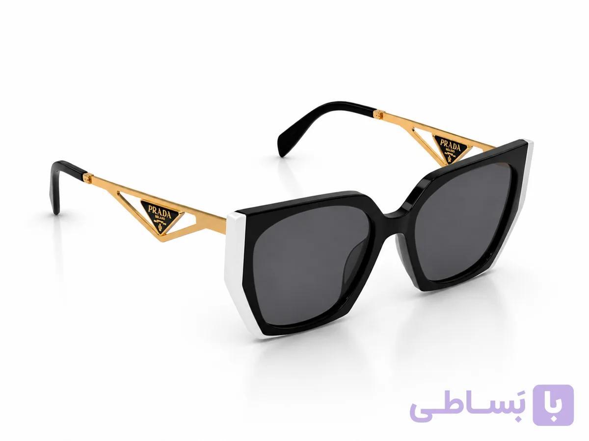 عینک آفتابی زنانه پرادا (Prada) مدل SPR89W (ترکیبی مشکی و سفید)