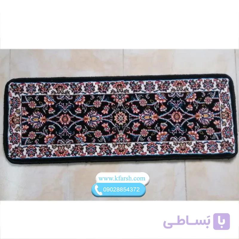 فرش راه پله تکی طرح افشان سرمه ای — تصویر 1