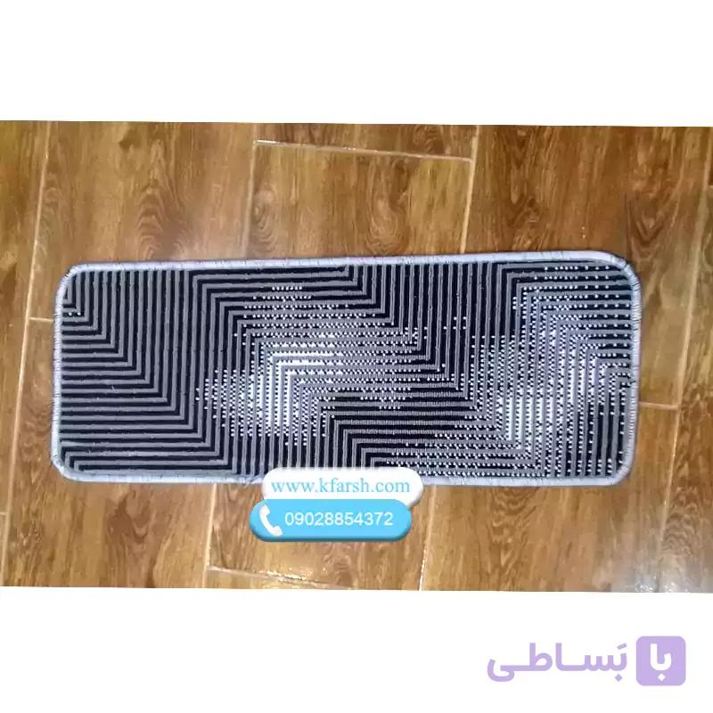 گلیم پله طوسی وینتیج کد 3190 با ست پاگرد — تصویر 1