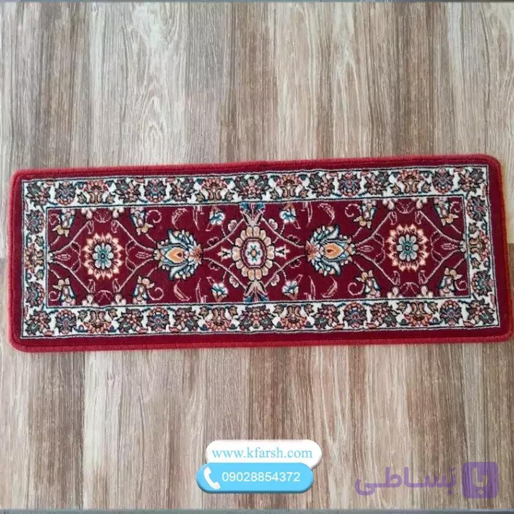 فرش راه پله تکی طرح افشان قرمز (لاکی) — تصویر 1