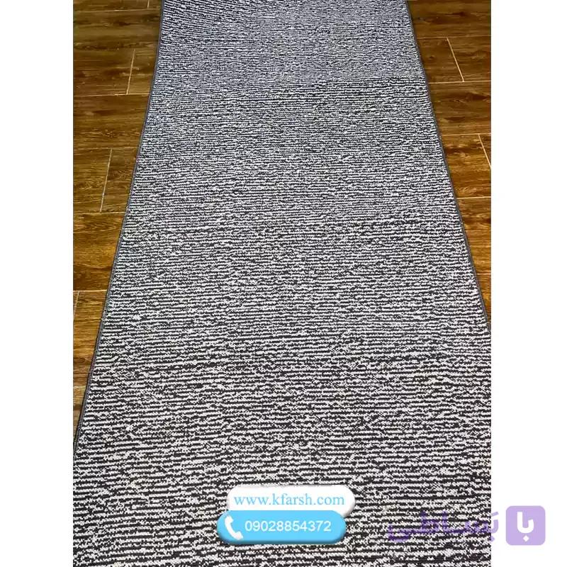 گلیم ماشینی متری ساده طوسی سفیدپینترستی کد 105 — تصویر 1