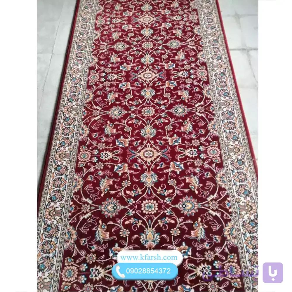 فرش کناره افشان لاکی ( قرمز) طرح 700 شانه — تصویر 1