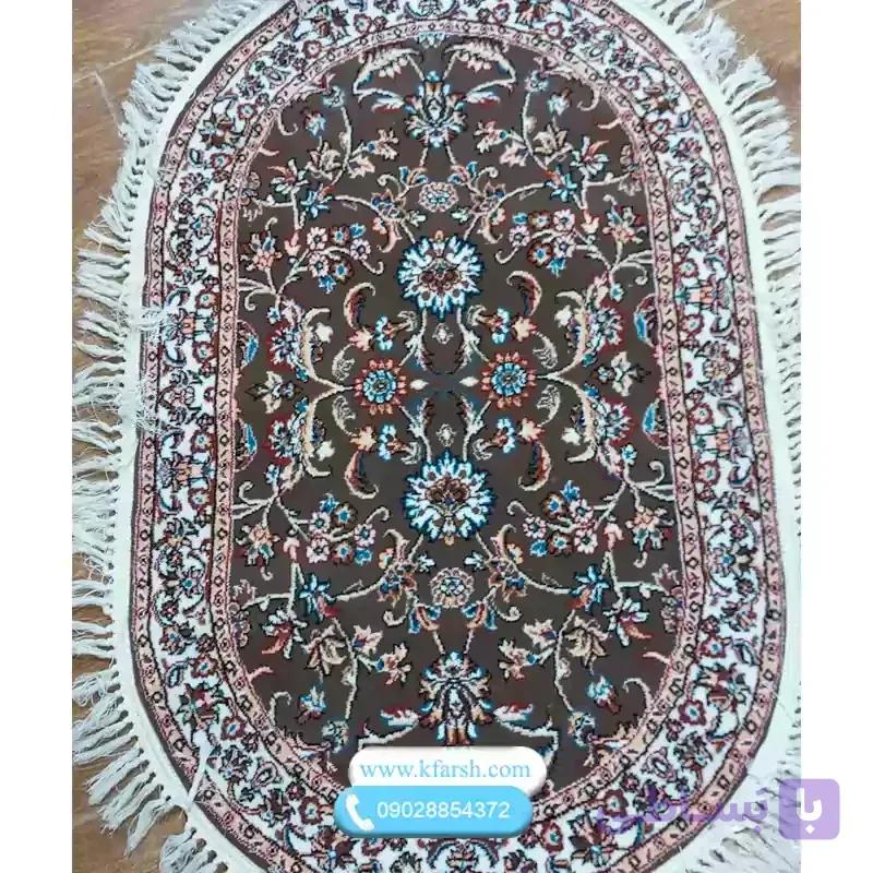 فرش بیضی شکل افشان طرح 700 شانه (گردویی و فیلی ) — تصویر 1
