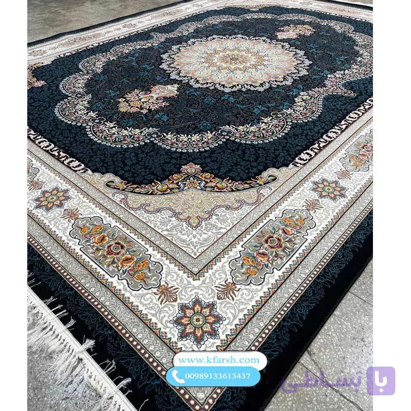 فرش 700 شانه طرح ویانا سرمه ای و فیلی — تصویر 1