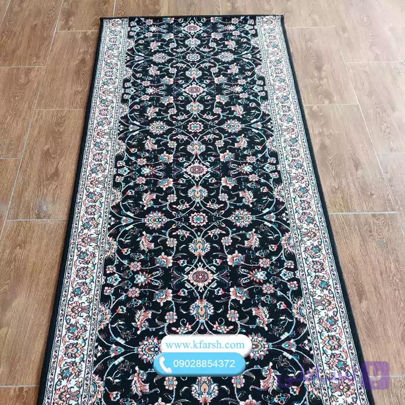 فرش کناره افشان سرمه ای طرح 700شانه — تصویر 1