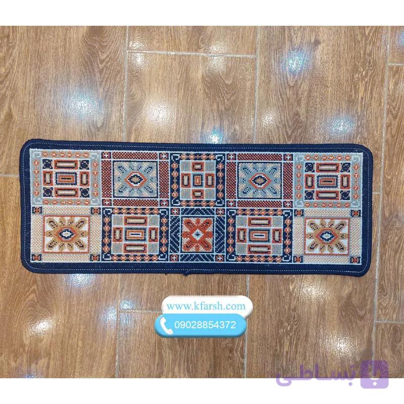 گلیم پله سرمه ای تکی 30در 100 سانت به همراه ست پاگرد کد 720 — تصویر 1