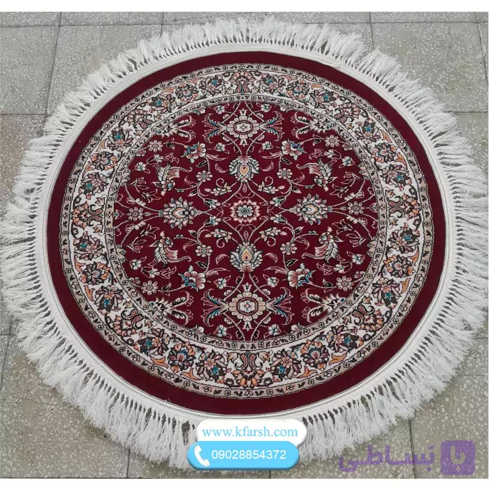 فرش گرد قرمز افشان طرح 700 (لاکی) قطر 1 و 1.5 و 2 متری