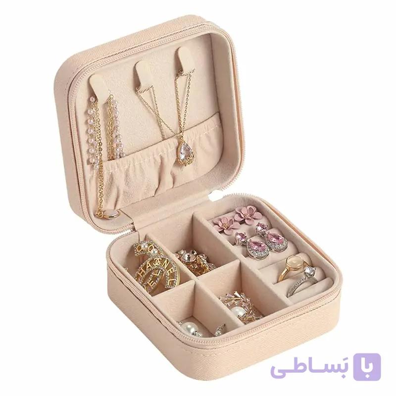 کیف جواهرات و اکسسوری چمدانی زیپدار طرح مربع — تصویر 1