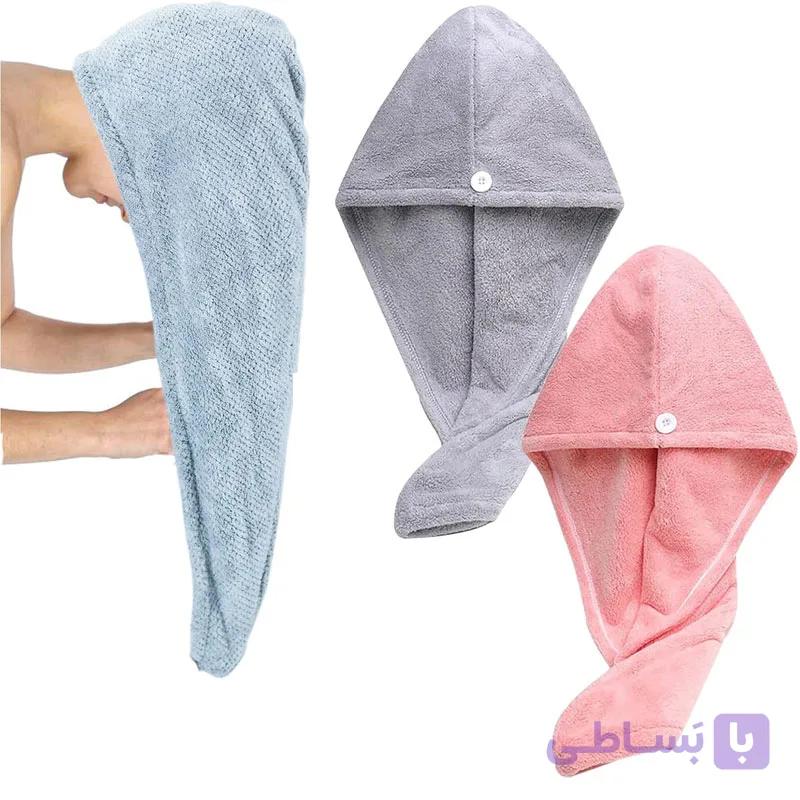 حوله سر جادویی میکروفایبر-حوله خشک کردن موهای بلند کد 595 — تصویر 1