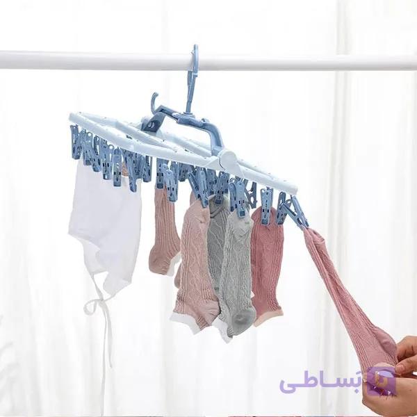 آویز لباس زیر چرخشی با 24 گیره لباس — تصویر 1