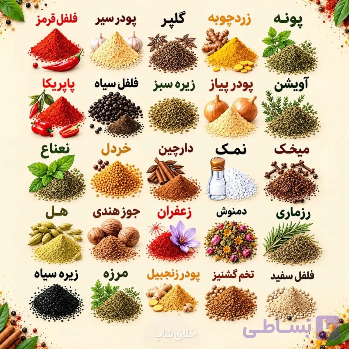 لیبل ادویه عکس دار-برچسب ادویه شفاف رنگی 26 عددی — تصویر 1