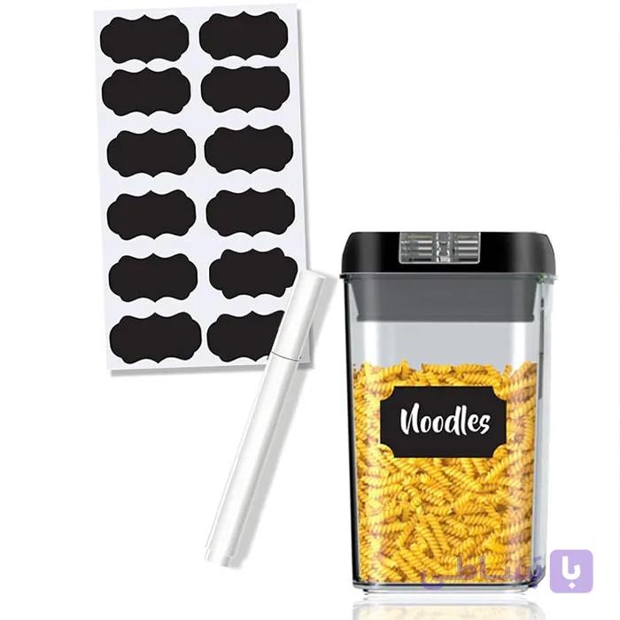 برچسب ادویه و حبوبات مشکی 24 عددی + ماژیک سایز متوسط — تصویر 1