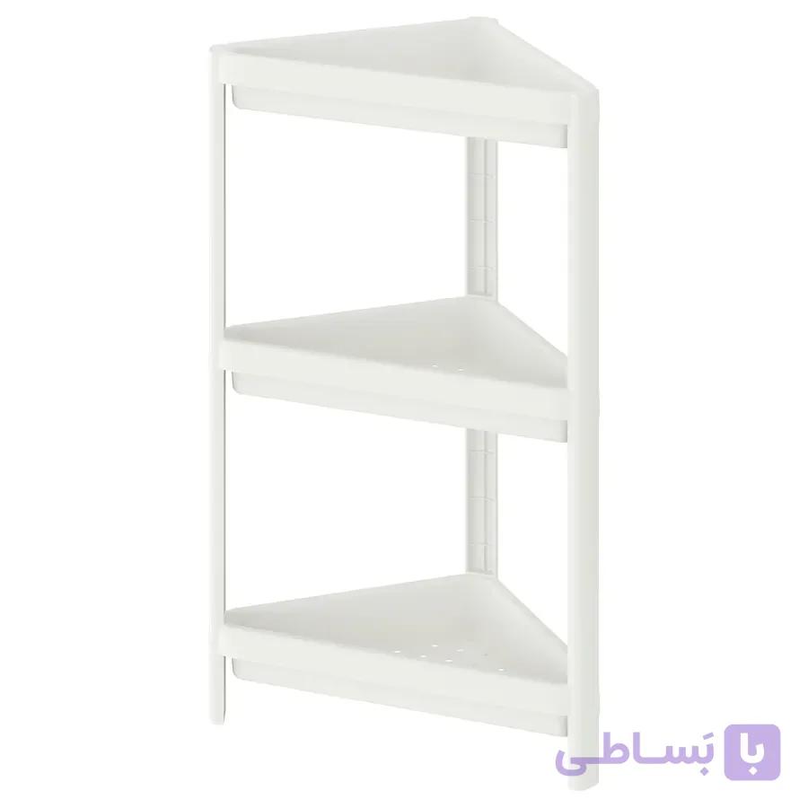 شلف مثلثی گوشه حمام ایکیا 3 طبقه مدل VESKEN — تصویر 1