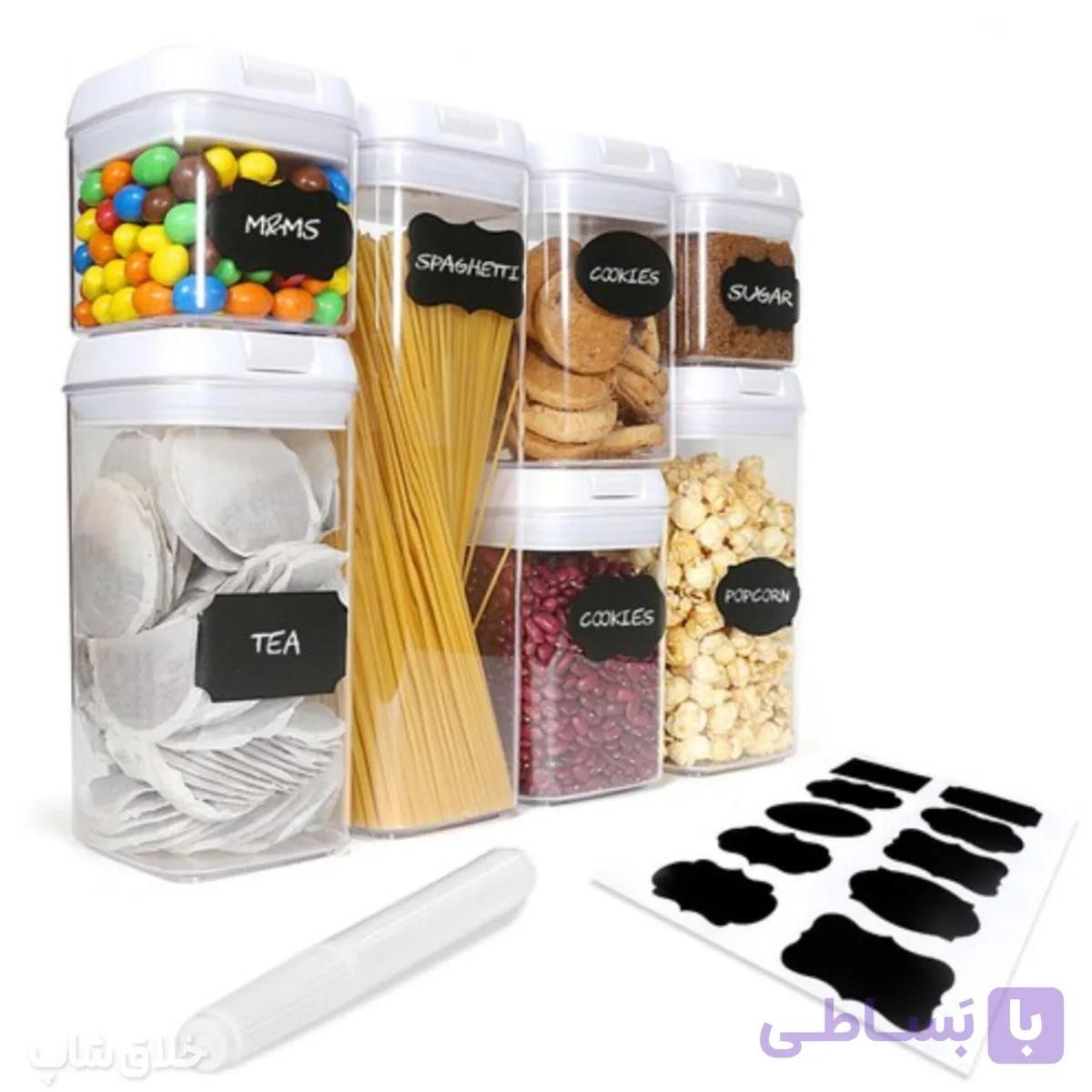 برچسب حبوبات و ادویه خام مشکی 20 عددی + ماژیک سایز بزرگ — تصویر 1
