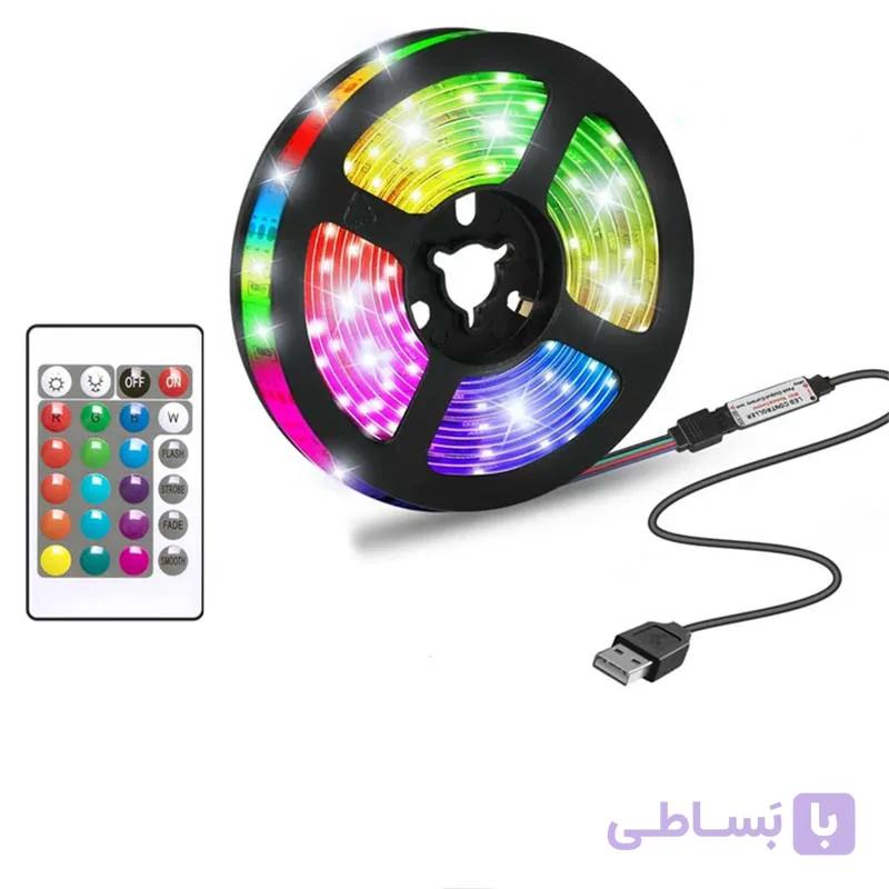 ال ای دی نواری 5 متری چند رنگ ریموت دار — تصویر 1