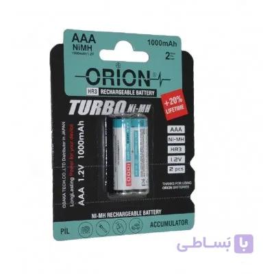 باتری شارژی اوریون نیم قلمی 1000 mAh مدل HR3 دو عددی کد A14 — تصویر 1