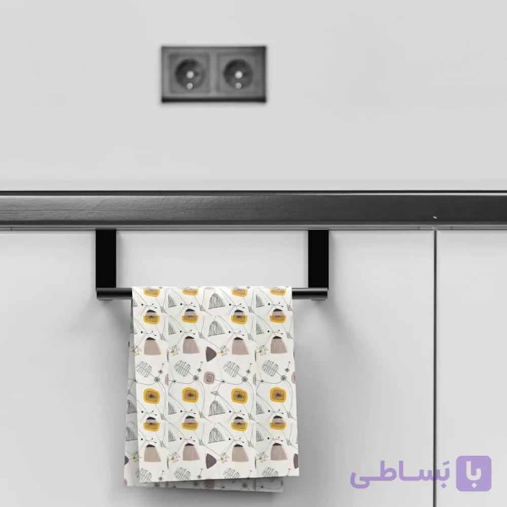 آویز کابینتی حوله و دستمال مشکی کد AV022 — تصویر 1