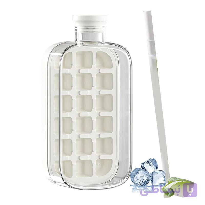 قمقمه یخ ساز نی دار شفاف 800ML — تصویر 1