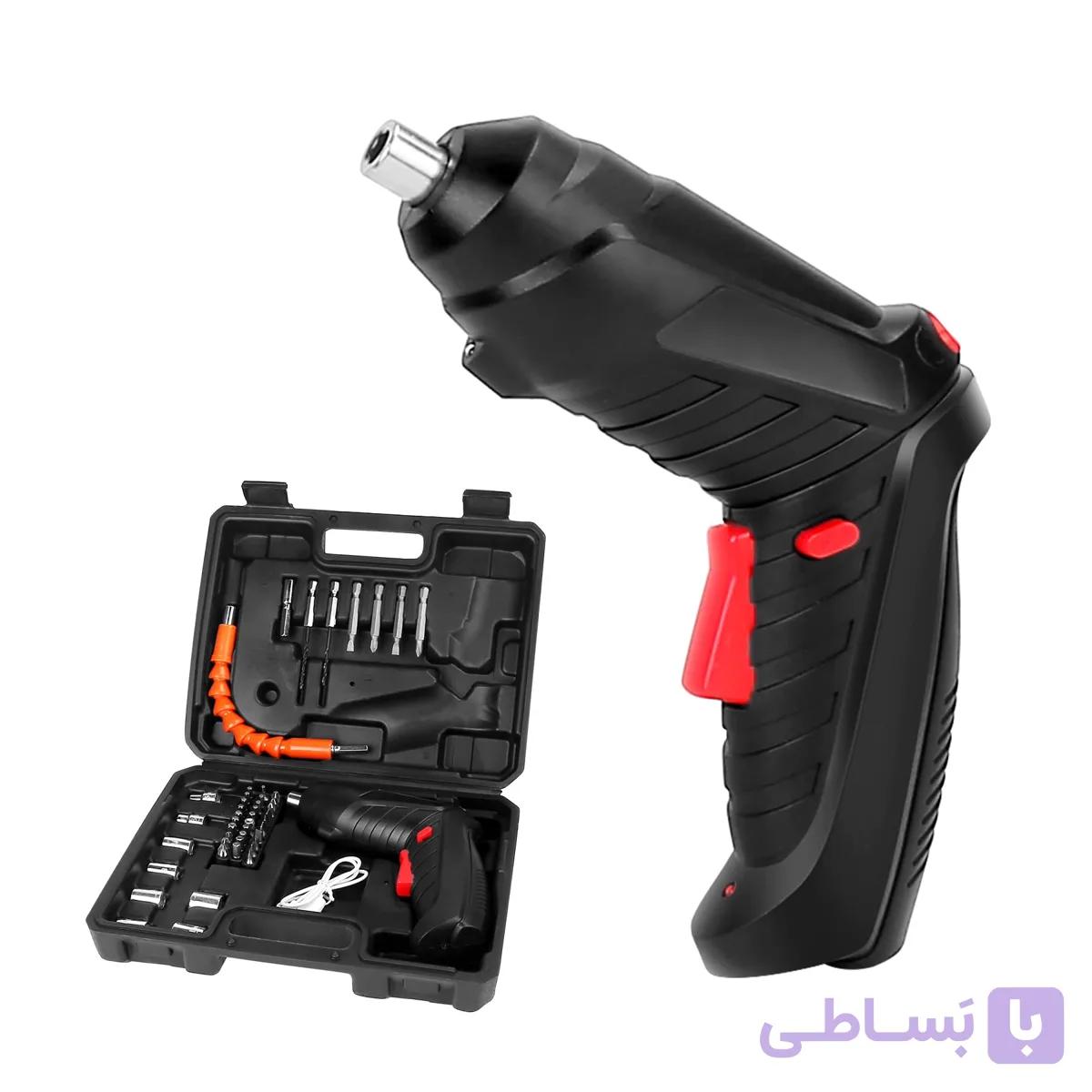 پیچ گوشتی شارژی و دریل شارژی 47 تکه — تصویر 1
