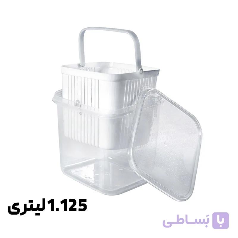 ظرف خیارشور و ترشیجات آبکش دار سایز کوچک 1.125 لیتر مانیا — تصویر 1