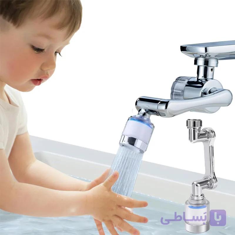 سرشیر تصفیه دار ظرفشویی و دستشویی با فیلتر اضافه و پرفشار تلسکوپی — تصویر 1