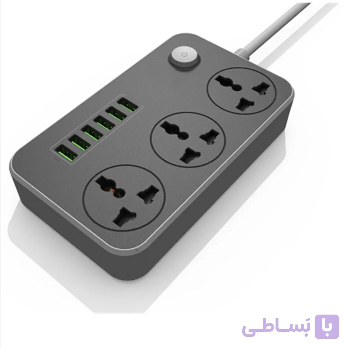 سه راهی برق شارژر دار  6USB AUTO MAX 3.4A — تصویر 1
