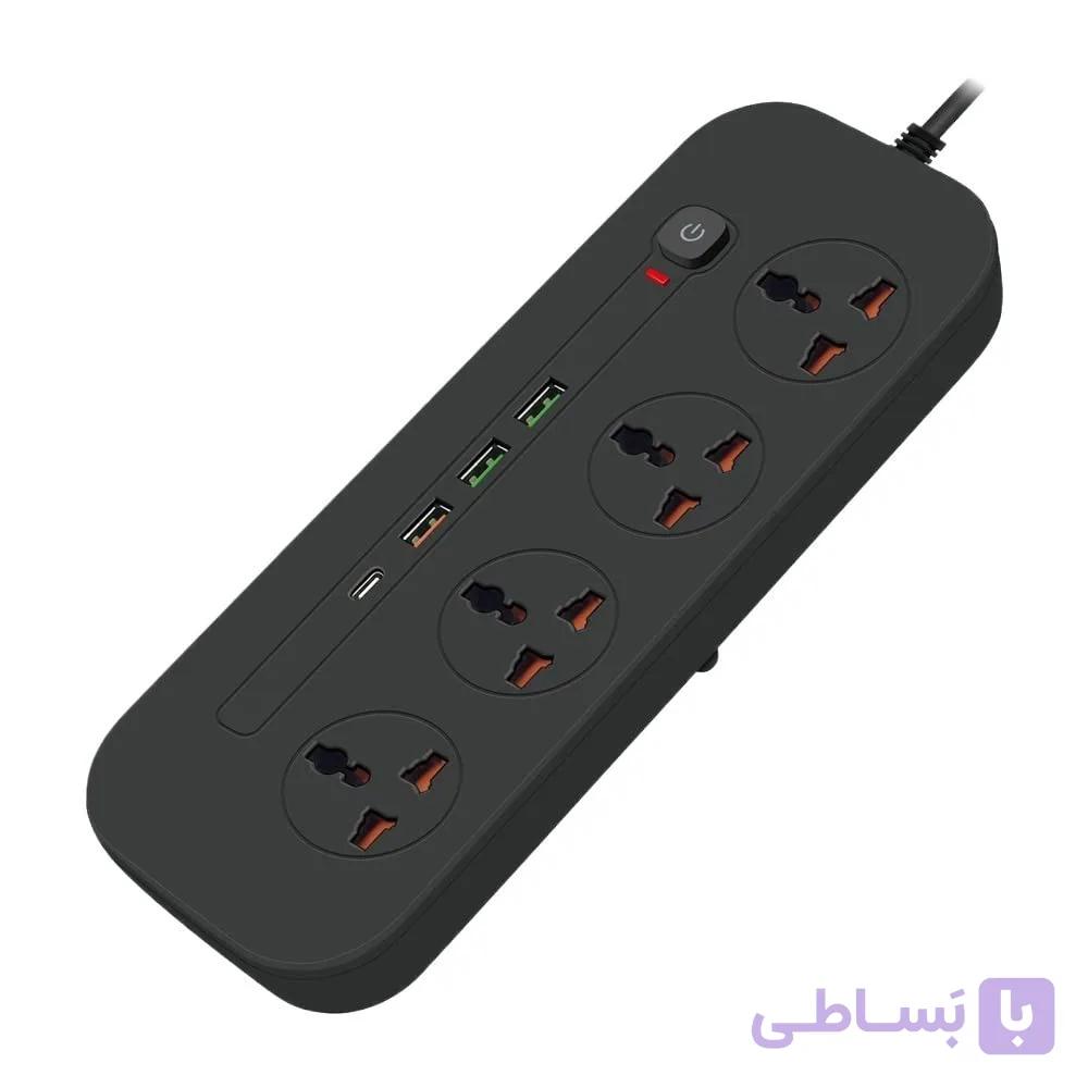 چند راهی برق شارژر دار کیفیت عالی POWER SOCKET T20 — تصویر 1