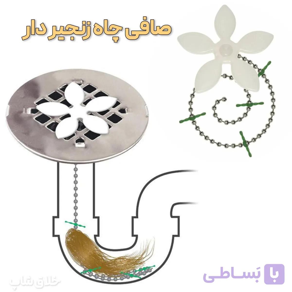 موگیر و صافی چاه زنجیر دار طرح گل — تصویر 1