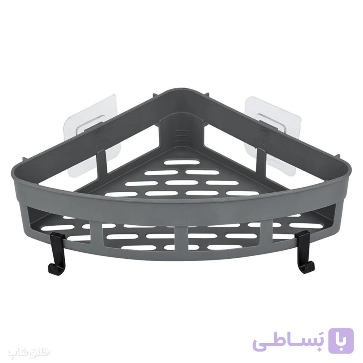 شلف گوشه حمام و آشپزخانه آویزدار – بدون سوراخ کردن دیوار با قلاب و چسب دوطرفه — تصویر 1
