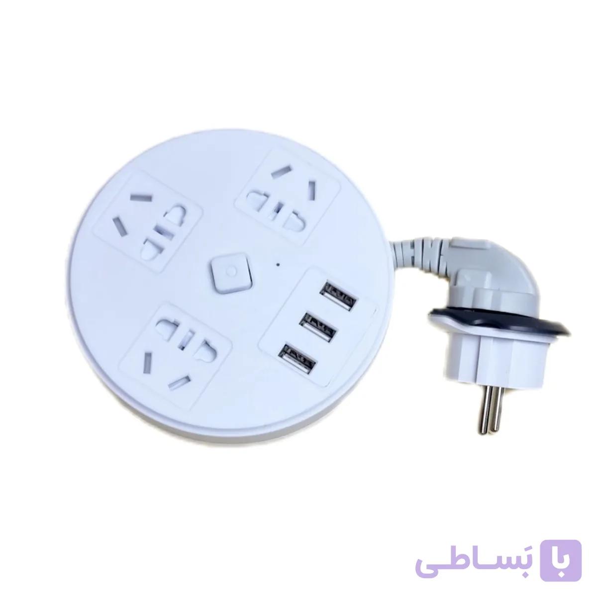 چند راهی برق شارژر دار USB کد25 — تصویر 1