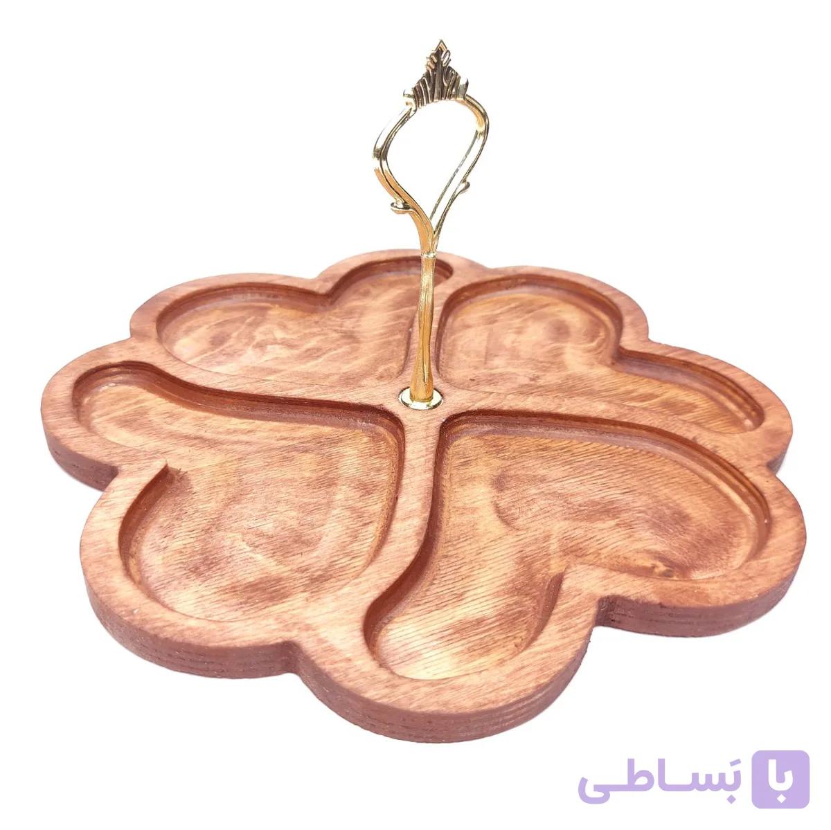 شیرینی خوری چوبی دسته دار کد 07 — تصویر 1
