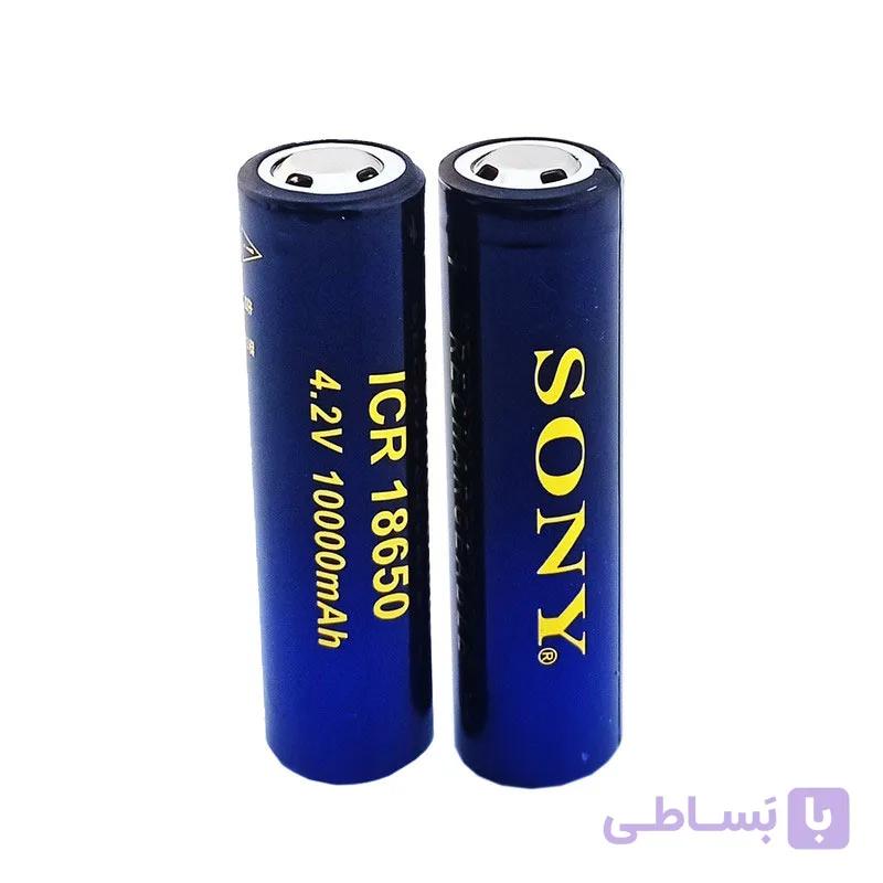 باتری لیتیوم یون شارژی سونی 10000mAh کد ICR-18650 بسته 2 عددی — تصویر 1