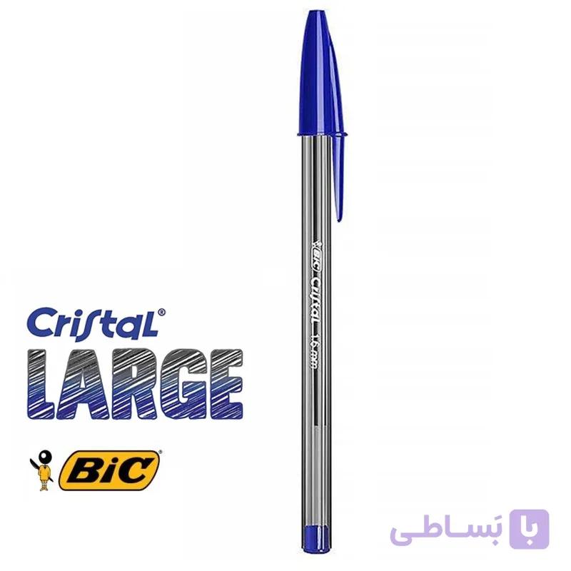 خودکار خوشنویس آبی بیک فرانسه کریستال Cristal LARGE 1.6mm — تصویر 1