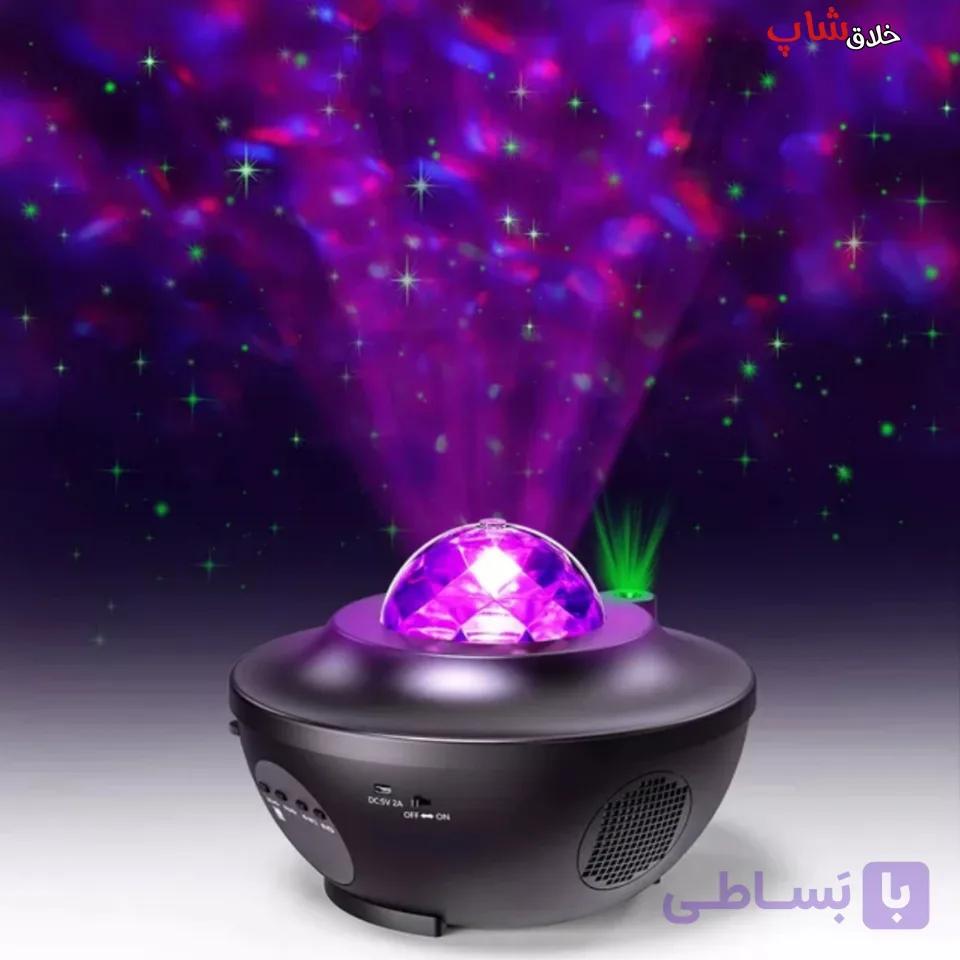 چراغ خواب کهکشان بلوتوث اسپیکر دار مدل starry projector light — تصویر 1