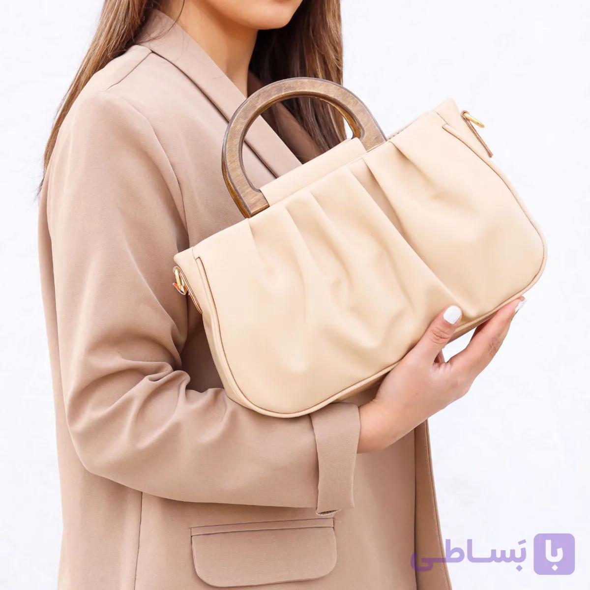 کیف دسته چوبی پینترستی کارمن کد 303 — تصویر 1
