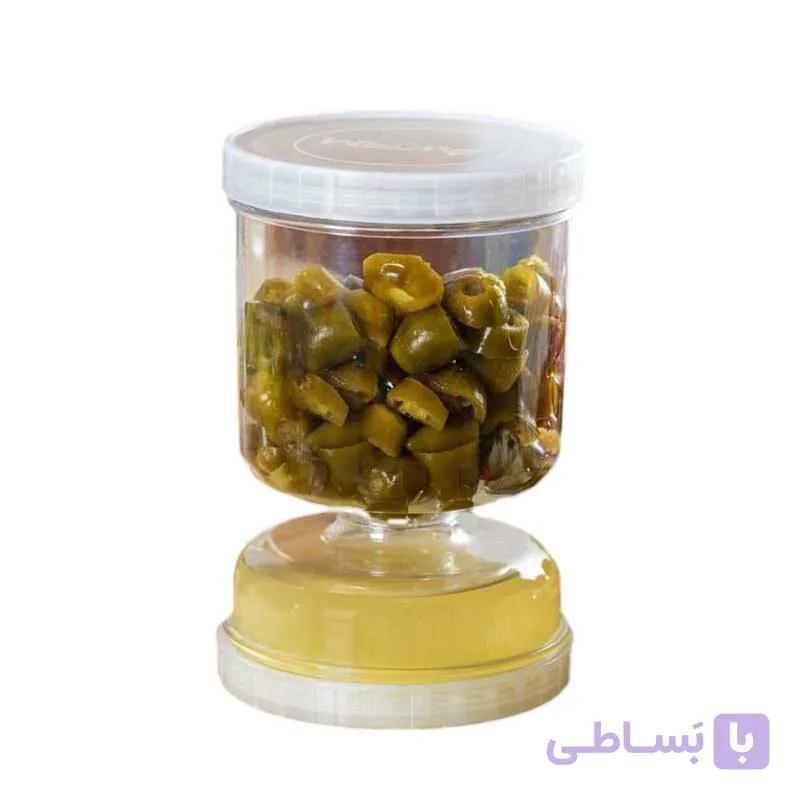 ظرف نگهدارنده خیارشور و ترشیجات و پنیر ساعت شنی — تصویر 1