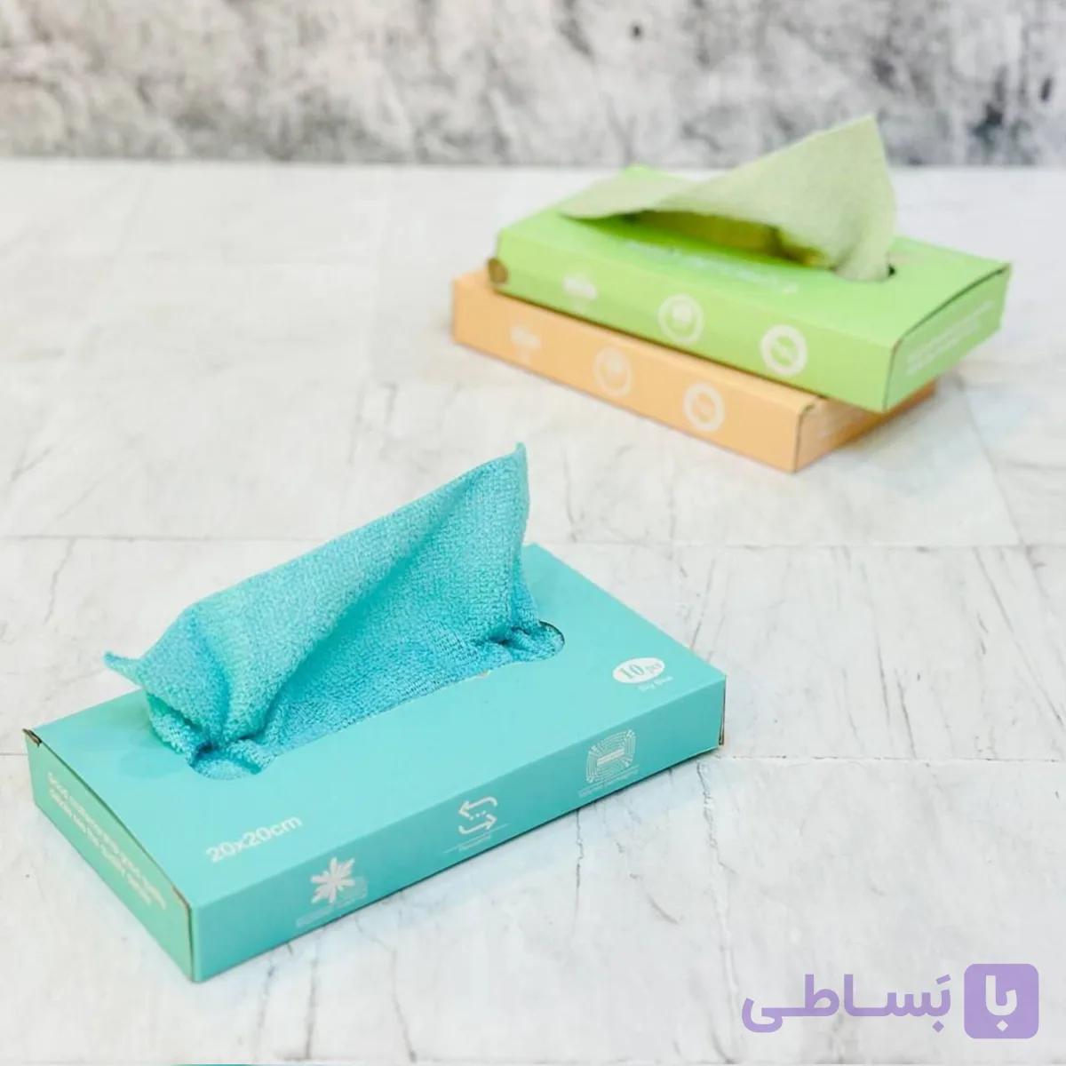 دستمال جعبه ای حوله ای آشپزخانه 10 عددی — تصویر 1