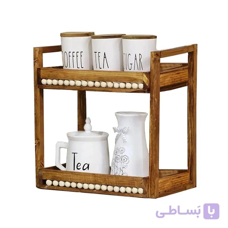 استند چوبی 2 طبقه مهره دار — تصویر 1