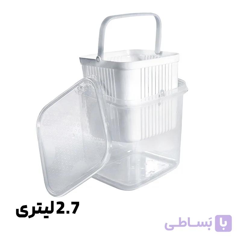 ظرف ترشیجات آبکش دار سایز متوسط 2.7 لیتر مانیا — تصویر 1