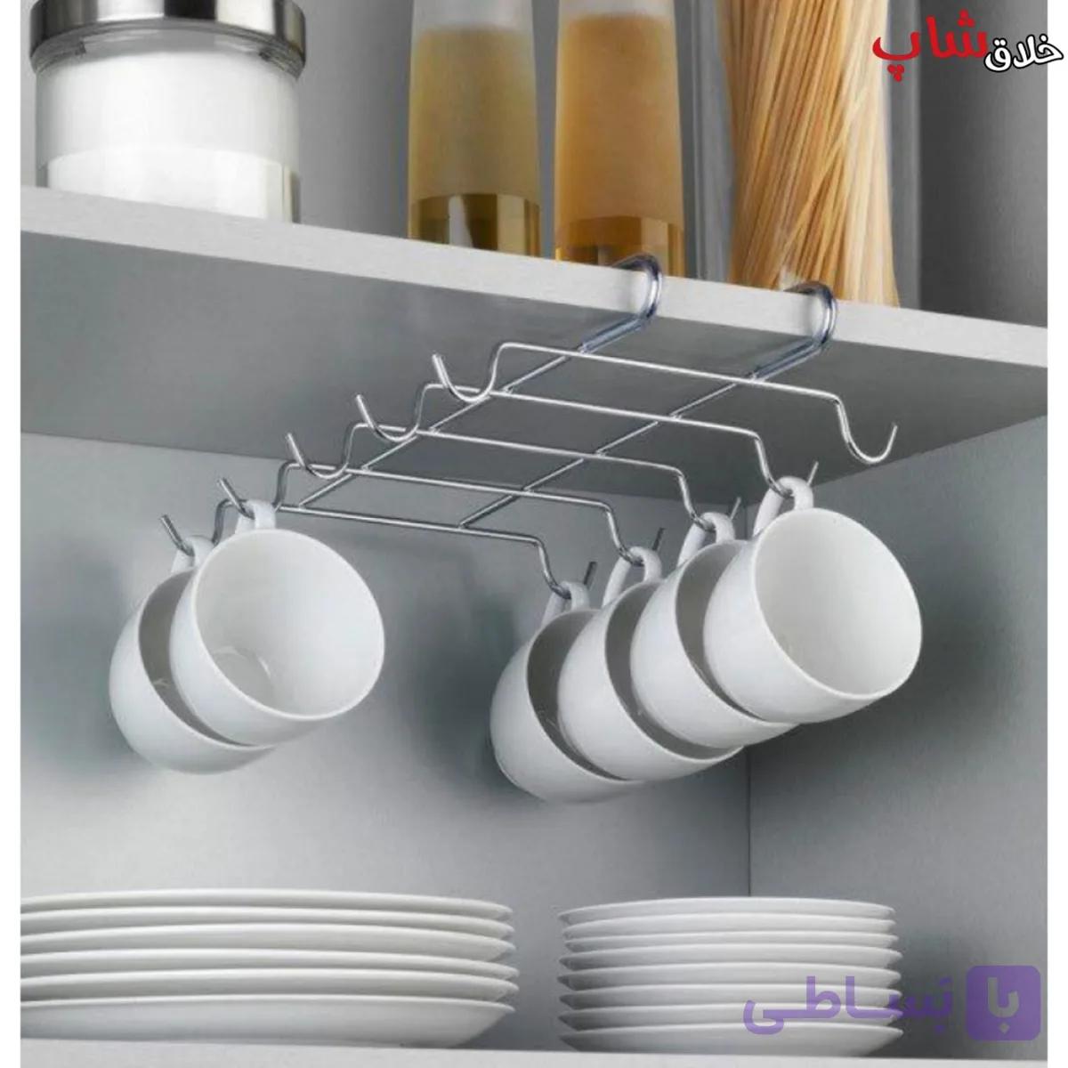 آویز فنجان کابینتی استیل کد H12 — تصویر 1