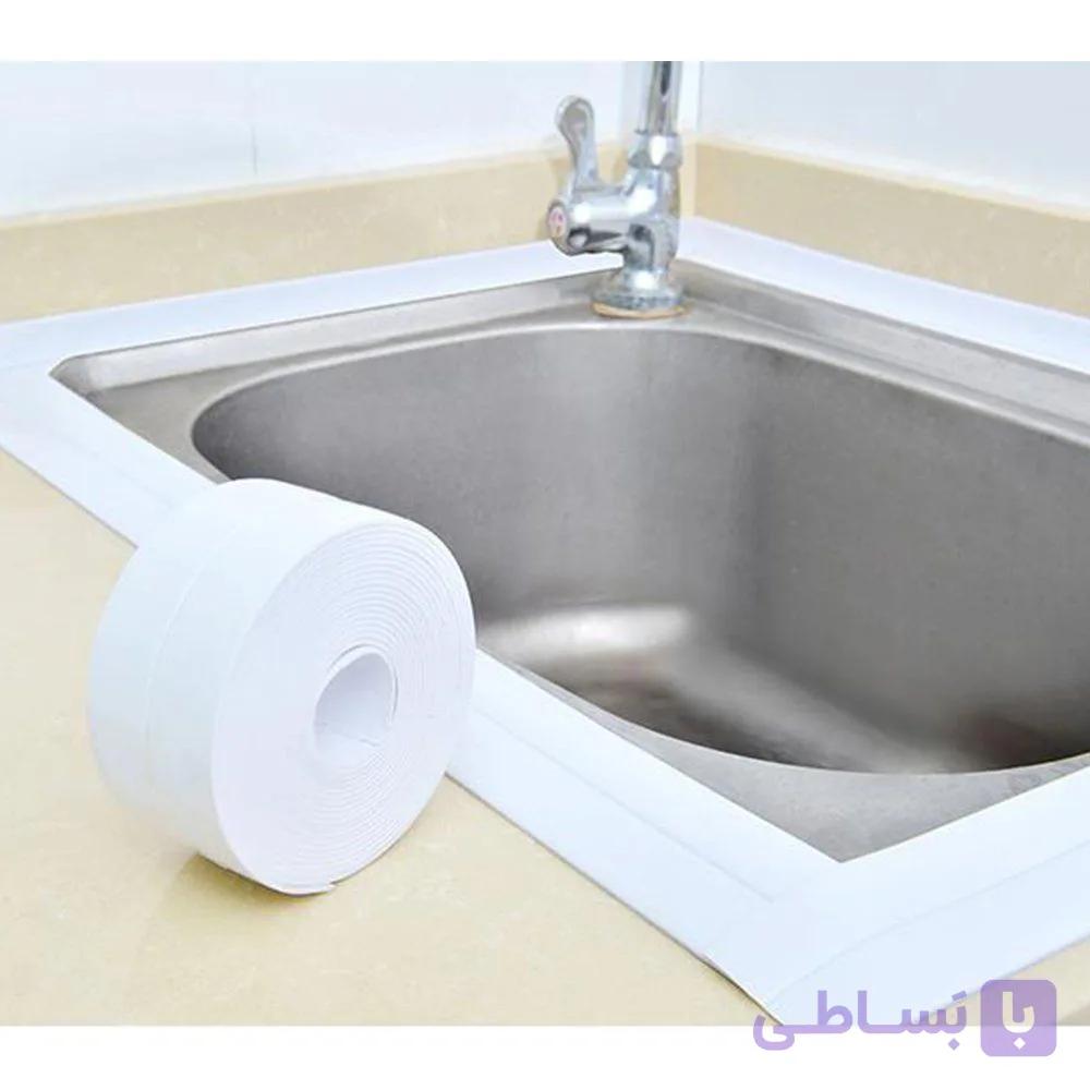 نوار چسب عایق دور سینک گاز و توالت فرنگی سفید 320 سانتی متر — تصویر 1